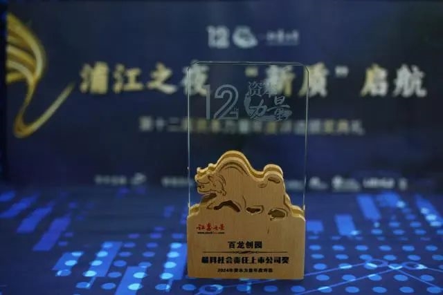 百龍創(chuàng)園榮獲證券之星資本力量2024年度最具社會責(zé)任上市公司等兩項(xiàng)大獎(jiǎng)