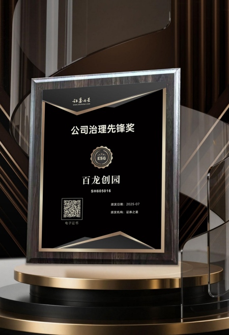 喜報(bào)|百龍創(chuàng)園榮獲證券之星公司治理先鋒獎(jiǎng)